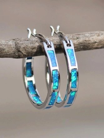 JFN Fashion Opal Round Earrings Everyday Versatile