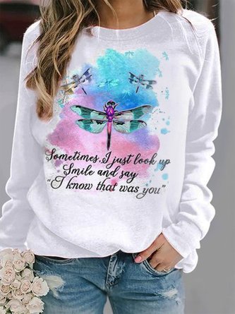 JFN Crew Neck Butterfly Letter Sweatshirt