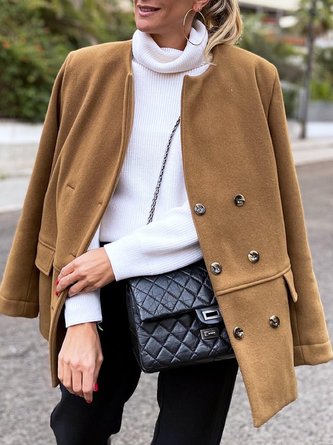 Urban Crew Neck Woolen Overcoat