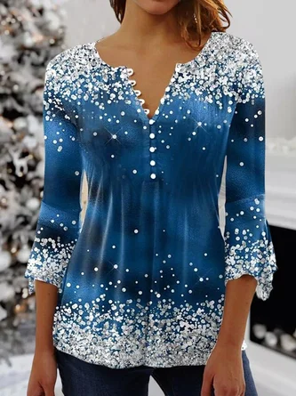 Christmas Casual Knit Long Sleeve Top