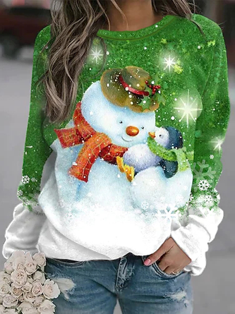 Christmas Casual Crew Neck Sweatshirt