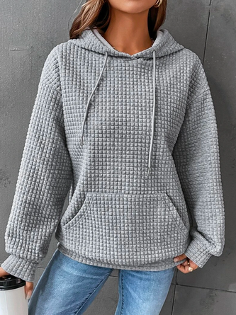 Drawstring Drop Shoulder Kangaroo Pocket Hoodie