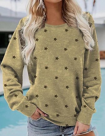 Star Loose Crew Neck Sweatshirt