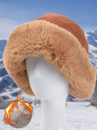 Casual Lamb Fleece Faux Fur Hat Autumn Winter Thickening Plus Velvet Outdoor Sports Daily Warming Accessories