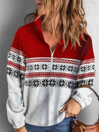 Wool/Knitting Boho Ethnic Turtleneck Sweatshirt