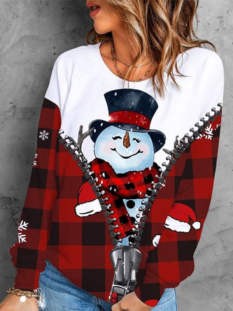 Loose Christmas Casual Crew Neck Sweatshirt