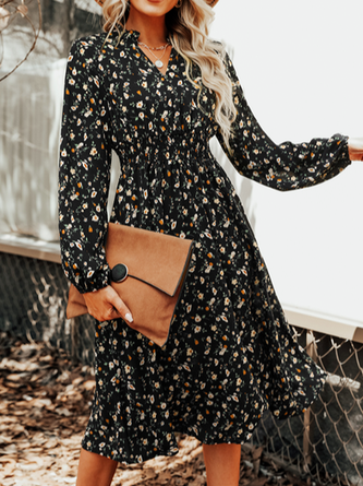 Casual Stand Collar Loose Dress