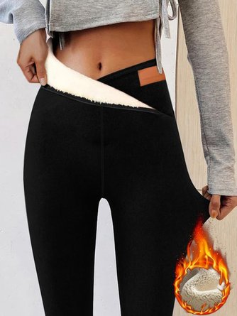 Women's - Basics Fleece Lined High Waist Skinny Soft Clouds Leggings