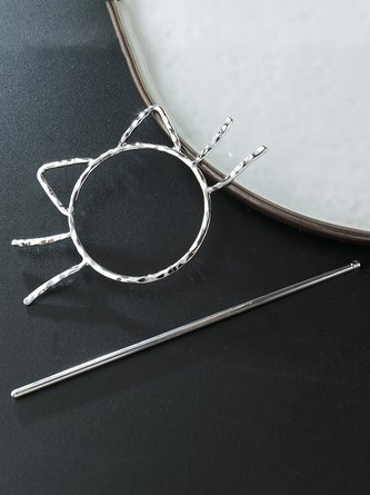 Retro Style Cat Pattern Line Hairpin Headdress Daily Home Commuting Clothing Jewelry