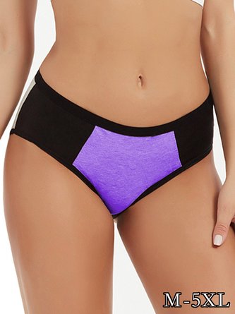 Contrast Stitching High Elasticity Briefs Plus Size