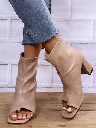 Plus Size Simple Back Zipper Flip-flops Sandals Boots
