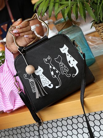 Cute Cat Print Crossbody Bag