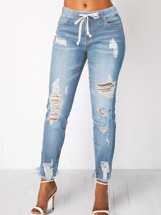 Regular Fit Casual Plain Denim Jeans
