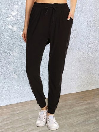 Plain Knitted Casual Pants
