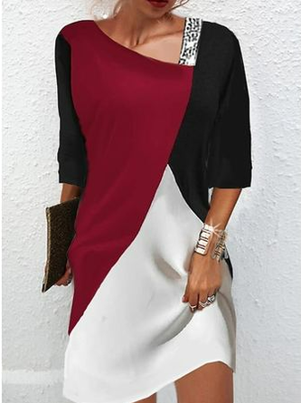 Loose Others Color Block Urban Dress