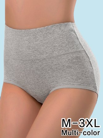 Cotton Breathable High Waist Briefs Plus Size