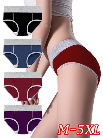4-Pack Assortment Cotton Contrast Panel Briefs