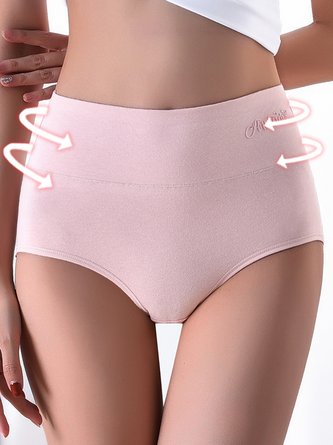 High Waist Cotton Underwear Breathable Abdomen Control Butt Lift Hip Lifting Wormwood Antibacterial Crotch Printed Briefs