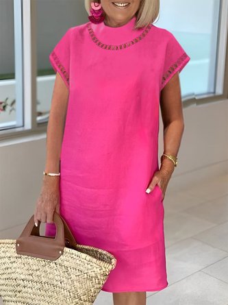 Half Turtleneck Cotton Dress