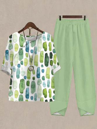 Geometric Casual Two-Piece Set