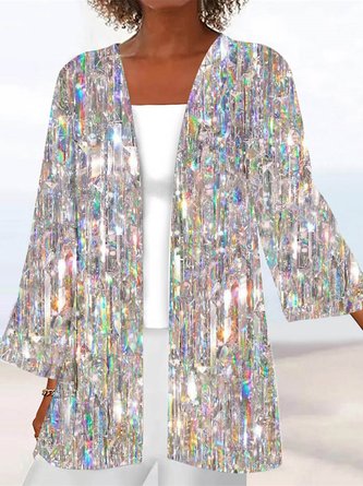 Abstract Casual Loose Long Sleeve Kimono