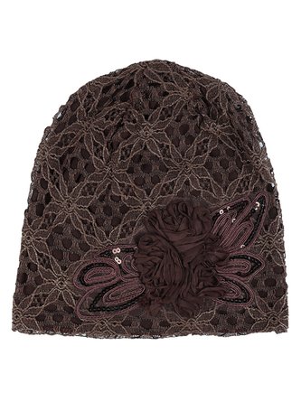 Floral Mesh Lace Elegant Warm Hat