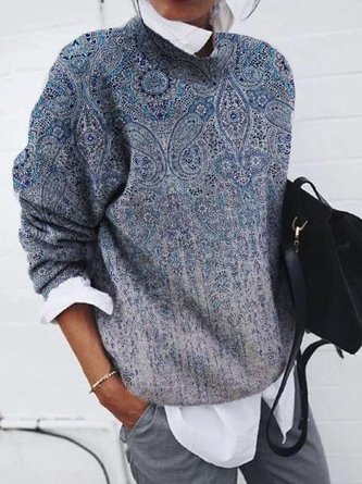 Ethnic Loose Casual Sweatshirt