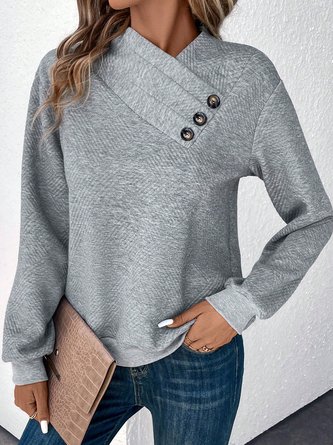 Plain Loose Others Casual Sweatshirt