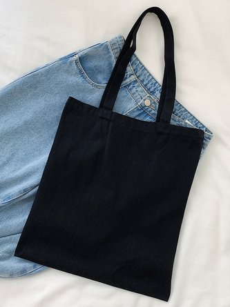 Solid Color Simple Casual Canvas Shopping Bag