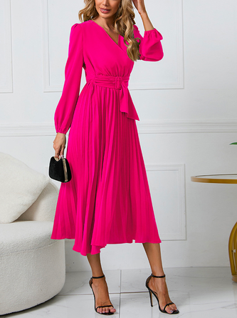 Plain Loose Elegant Dress With No