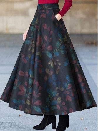 Loose Casual Plants Tassel Skirt