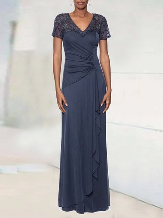 Lace Regular Fit Elegant Plain Dress
