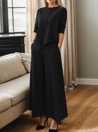 Loose Irregular Craftsmanship Casual Two-Piece Set