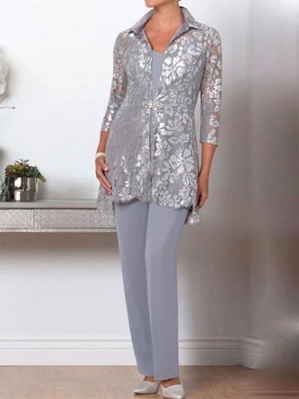 Shawl Collar Elegant Matching Outfit