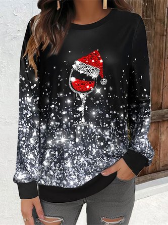 Christmas Casual Crew Neck Loose T-Shirt