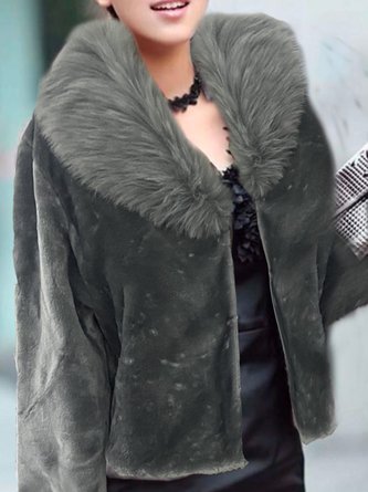 Loose Elegant Winter Faux Fur Coat