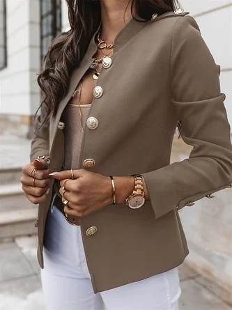 Women Plain Grommets Urban Blazers