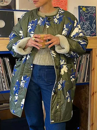 Casual Floral Padded Jacket