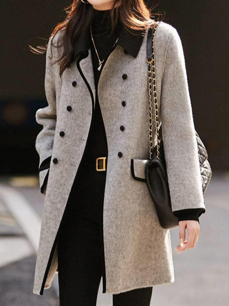Casual Shawl Collar Woolen Coat