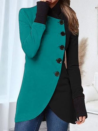 Woolen Irregular Craftsmanship Casual Stand Collar Jacket
