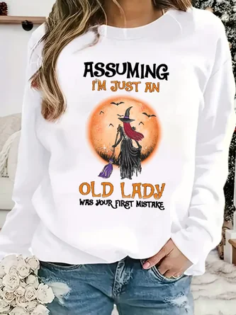 Text Letters Crew Neck Casual Spring Fall Long Sleeve Sweatshirt