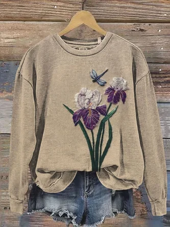 Floral Knit Scalloped Crew Neck- Junee main image 1