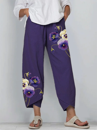 Floral Ankle Pants Pants Casual Spring Fall Trousers