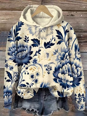 Spring Hoodie Women Floral Spring/Fall Printing Long Sleeve Casual Daily Hoodie ...