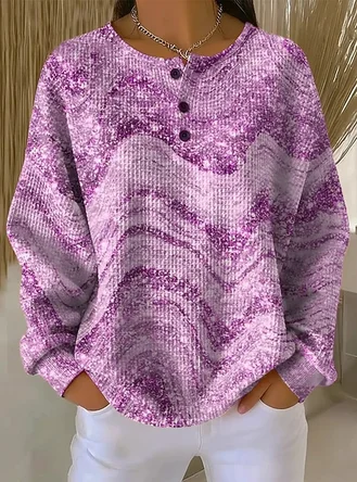 Chevron Casual Spring Fall Long Sleeve Sweatshirt
