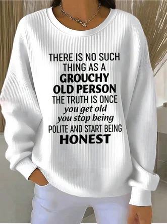 Text Letters Crew Neck Vintage Spring Fall Long Sleeve Sweatshirt