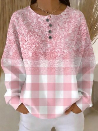 Gradient Pattern Casual Spring Fall Long Sleeve Sweatshirt