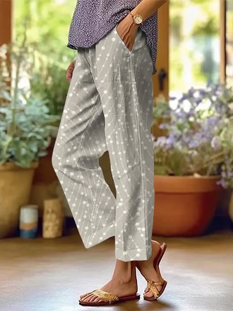 Abstract Long Pants Casual Spring Fall Trousers