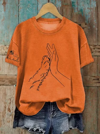 Geometric Short Sleeve Tee T shirt Crew Neck Casual Summer Top