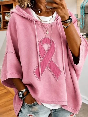 Abstract Printing Half Sleeve Casual Daily Spring Fall Hoodie